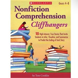 4/$15 🌻 NWT SCHOLASTIC Grades 4-8 Nonfiction Comprehension Cliffhangers